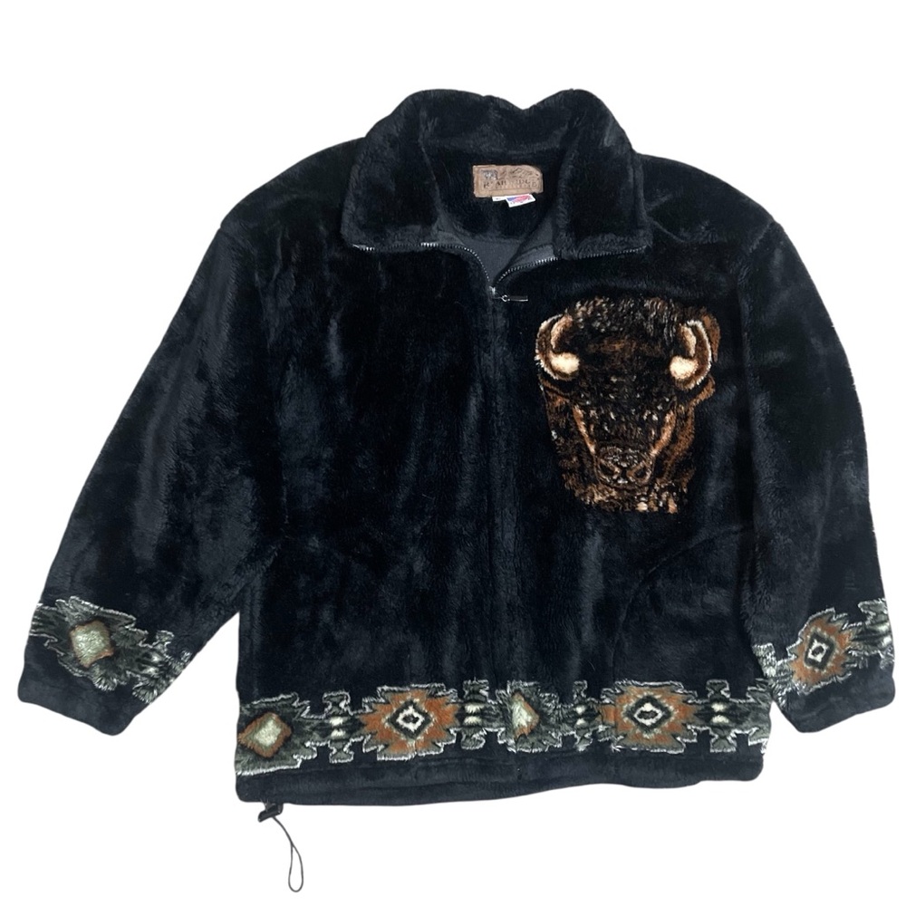 BEAR RIDGE OUTFITTERS Vintage RARE Full Zip Bison Fleece L - Picture 2 of 6